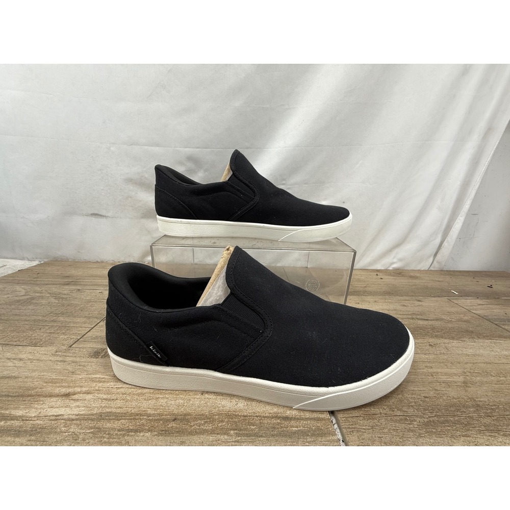 Kizik Denver Canvas Slip On Sneakers Mens 15 Wide Black White DVENBK01-2E